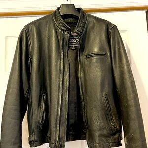 Radar, size 42, fits like a traditional Large, faux leather jacket
